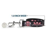 Dog Leash - Sugar Skulls Gray/Pink