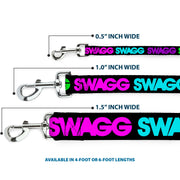 Dog Leash - SWAGG Black/Hot Pink/Turquoise/Purple/Neon Green