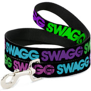Dog Leash - SWAGG Black/Hot Pink/Turquoise/Purple/Neon Green