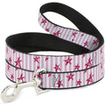 Load image into Gallery viewer, Dog Leash - Sketch Stars w/Stripes Pink/White/Fuchsia
