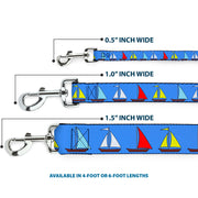 Dog Leash - Sailboats Blue
