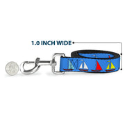 Dog Leash - Sailboats Blue