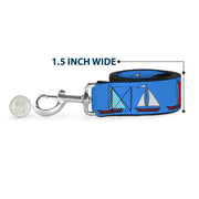 Dog Leash - Sailboats Blue