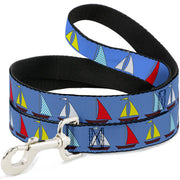 Dog Leash - Sailboats Blue
