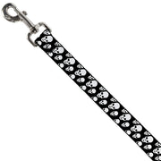 Dog Leash - Tilted Skulls Black/White