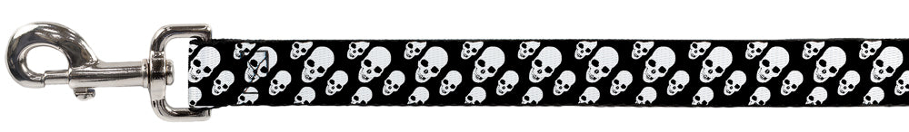 Dog Leash - Tilted Skulls Black/White