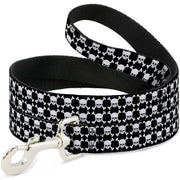 Dog Leash - Top Skulls Black/White