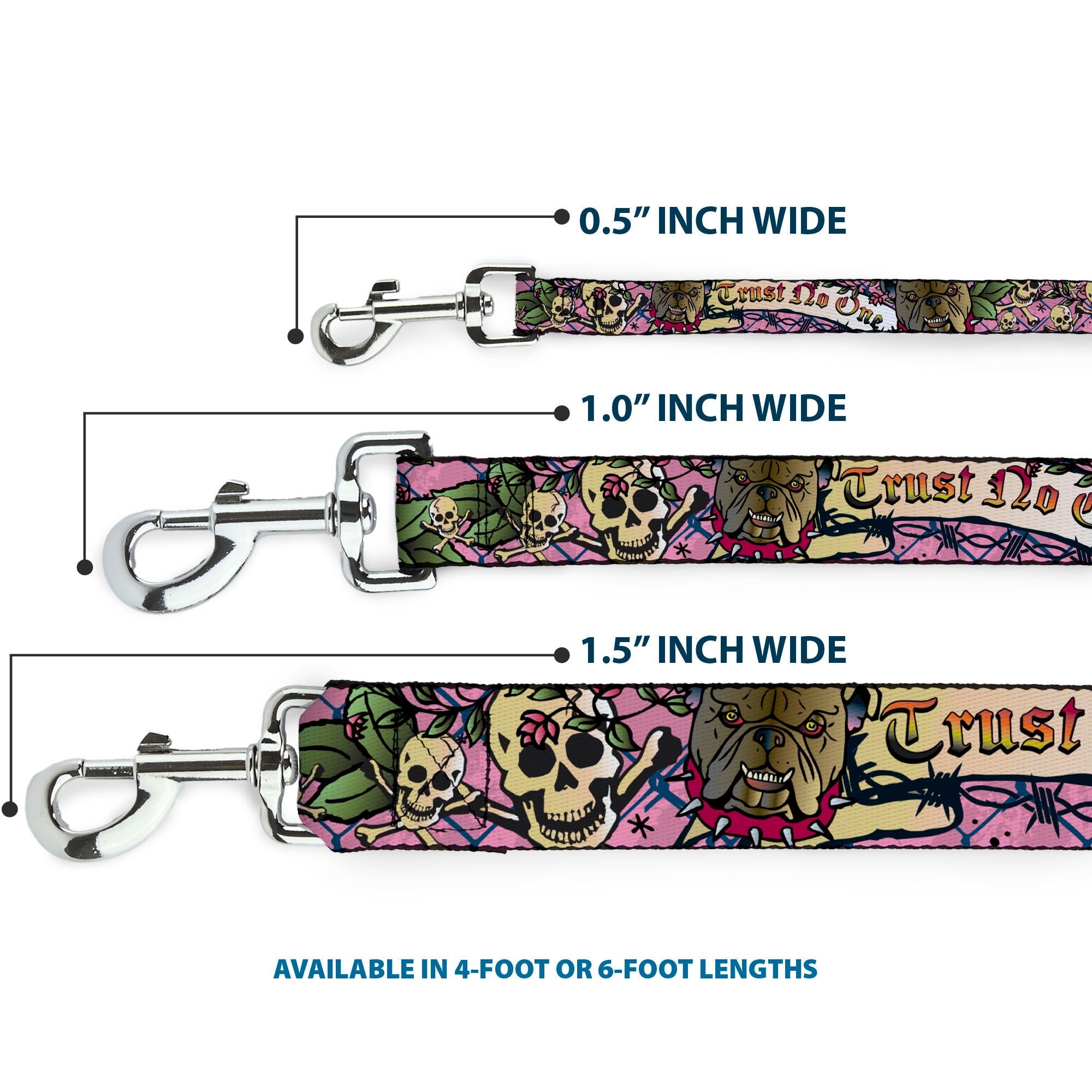 Dog Leash - Trust No One Pink