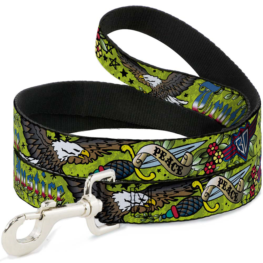 Dog Leash - Truth and Justice Green