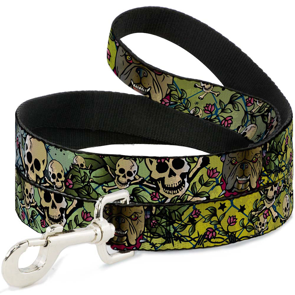 Dog Leash - Trust No One CLOSE-UP Yellow/Green/Blue-S