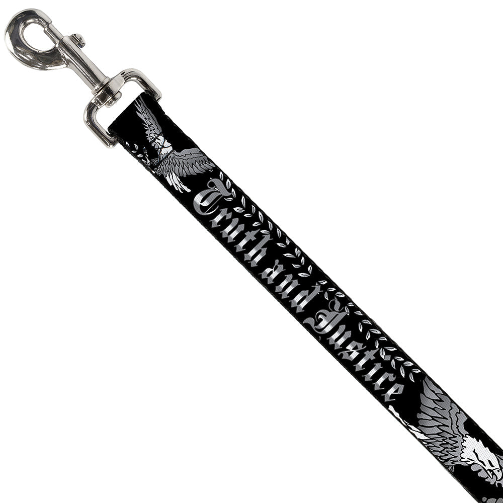 Dog Leash - Truth and Justice Black/White