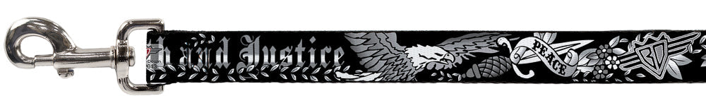 Dog Leash - Truth and Justice Black/White