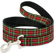 Dog Leash - Tartan Plaid Red/Green