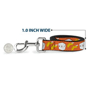 Dog Leash - Take Out/Fortune Cookies Orange