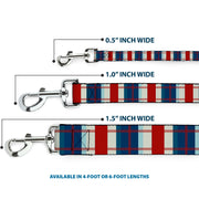 Dog Leash - Tartan Plaid Khaki/Blues/Red