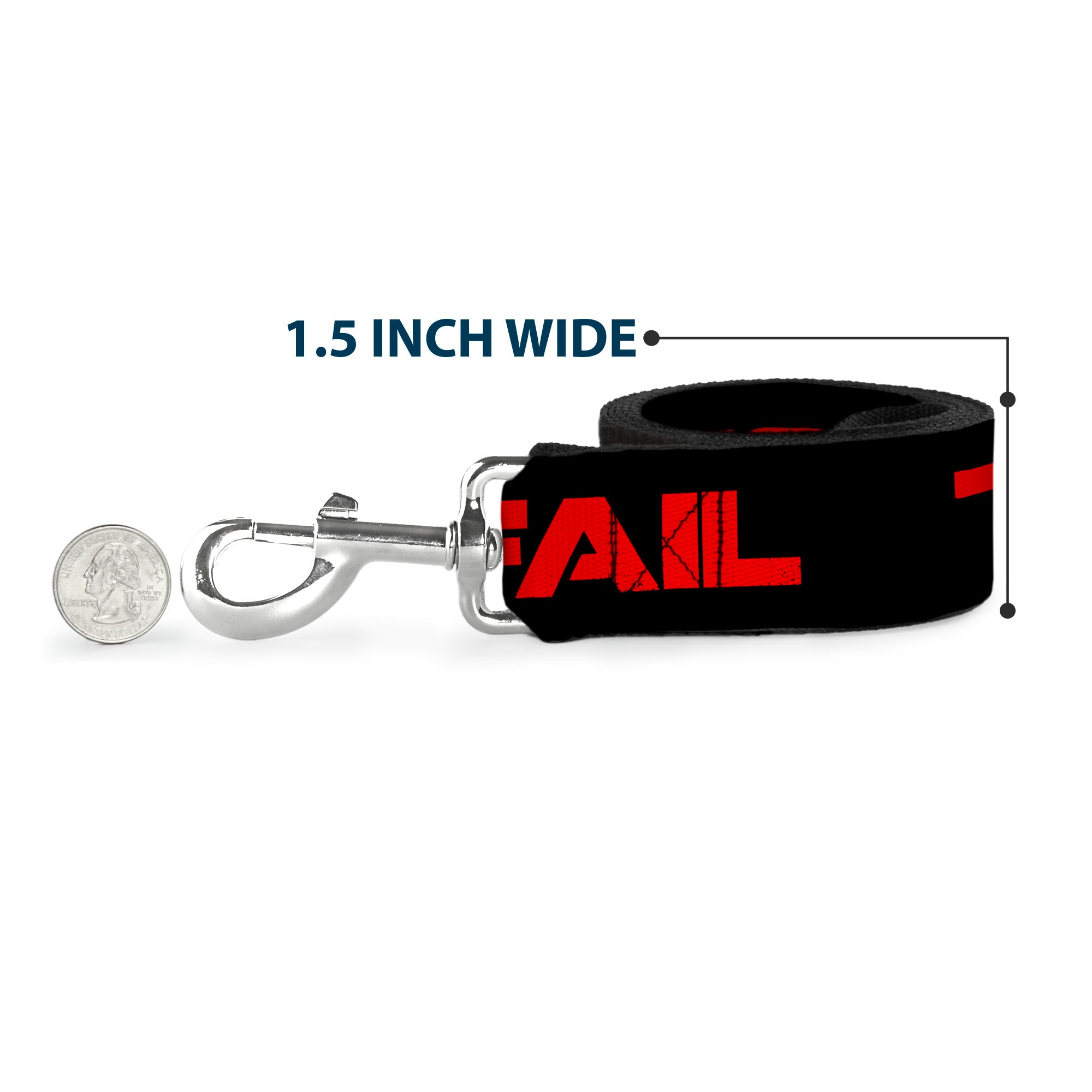 Dog Leash - TOO EPIC TO FAIL Weathered Black/Red