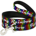 Load image into Gallery viewer, Buckle-Down Dog Leash - TASTE MY RAINBOW Black/Multi Color
