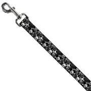 Dog Leash - Top Skulls Stacked Black/Gray/White