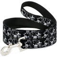 Load image into Gallery viewer, Dog Leash - Top Skulls Stacked Black/Gray/White
