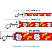 Dog Leash - Take Out/Fortune Cookies Red