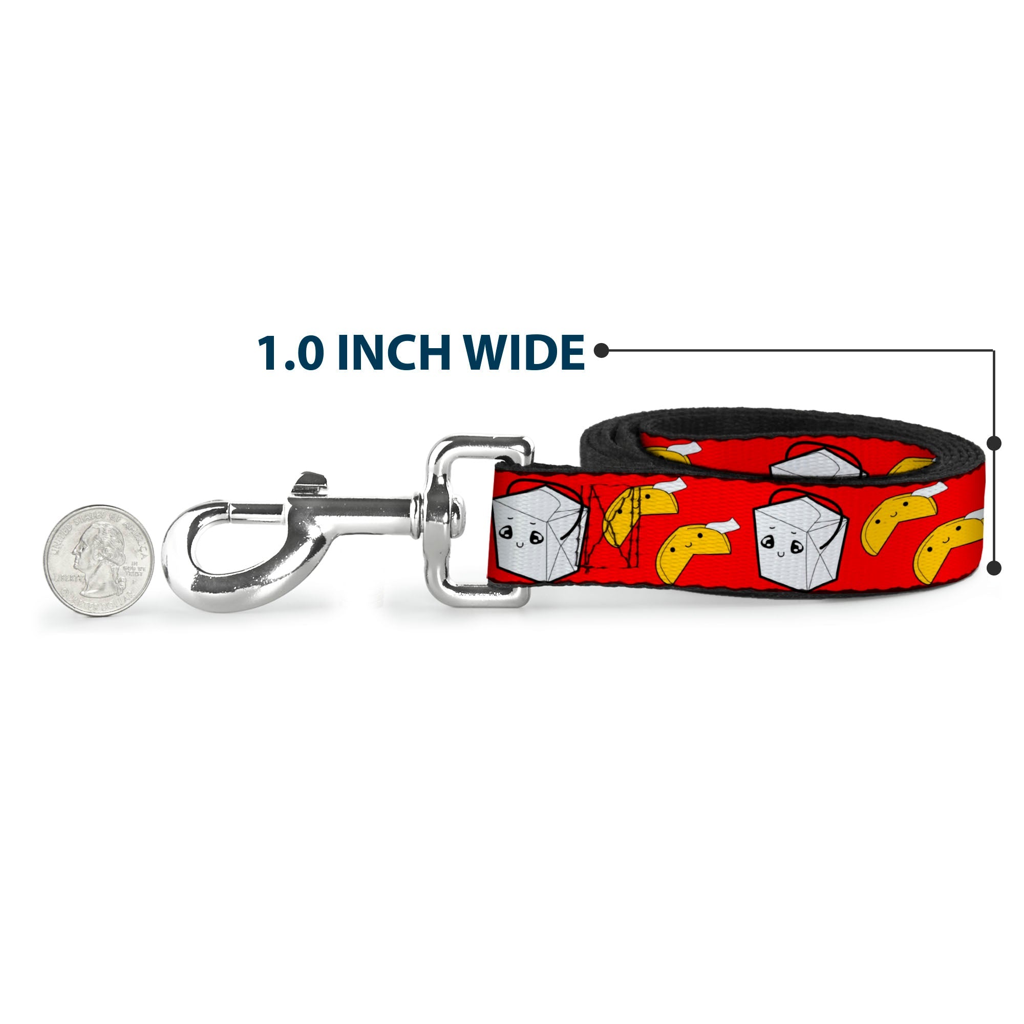 Dog Leash - Take Out/Fortune Cookies Red