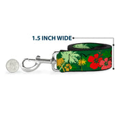 Dog Leash - Tropical Flora Greens/Reds/Gold