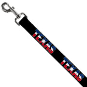 Dog Leash - TEXAS w/Star Black/White/Blue/Red