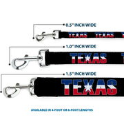 Dog Leash - TEXAS w/Star Black/White/Blue/Red