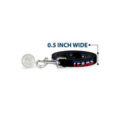 Dog Leash - TEXAS w/Star Black/White/Blue/Red
