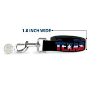 Dog Leash - TEXAS w/Star Black/White/Blue/Red
