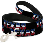 Dog Leash - TEXAS w/Star Black/White/Blue/Red