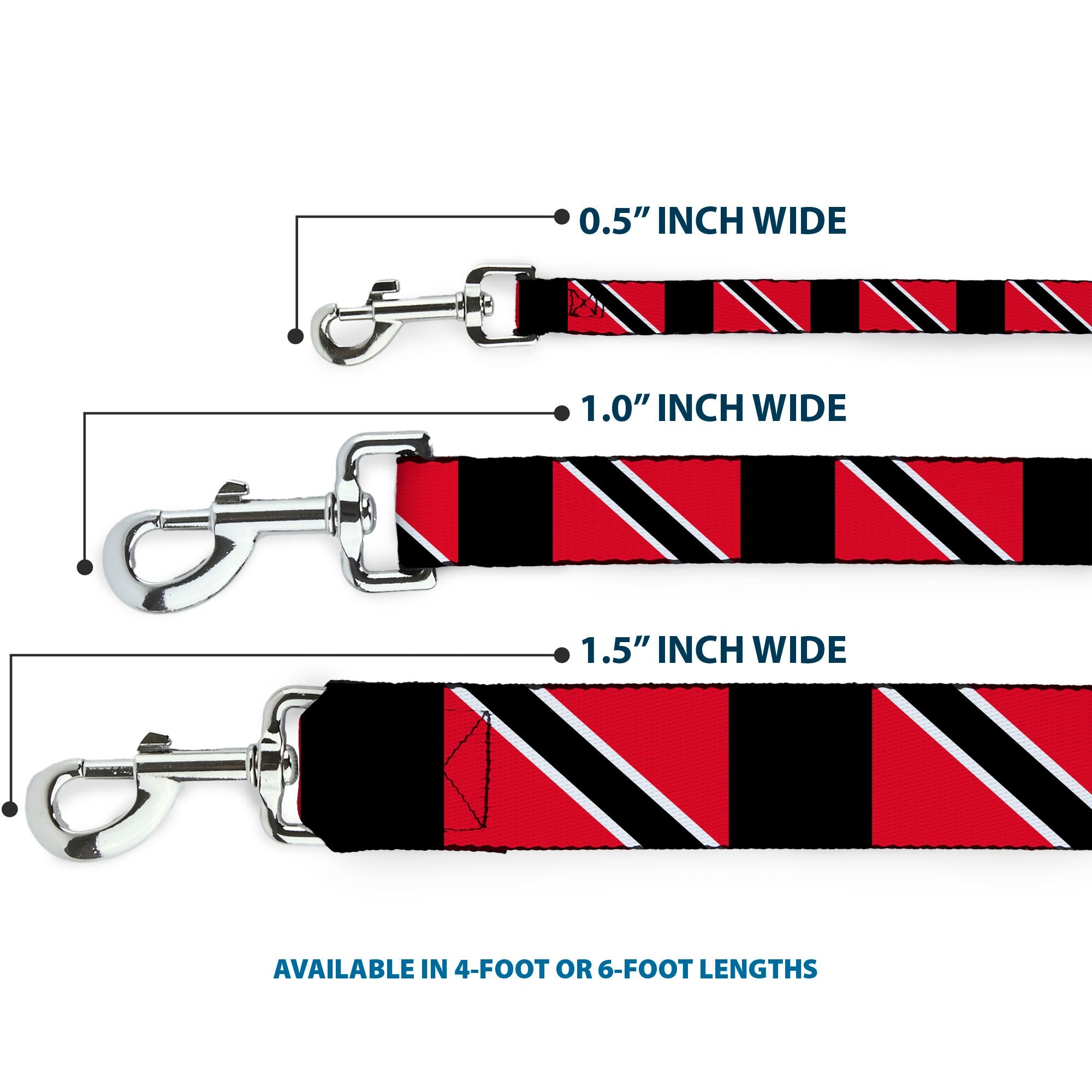 Dog Leash - Trinidad & Tobago Flags/Black Block