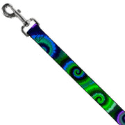 Dog Leash - Tie Dye Swirl Green/Blue/Purple