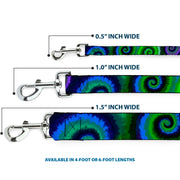Dog Leash - Tie Dye Swirl Green/Blue/Purple