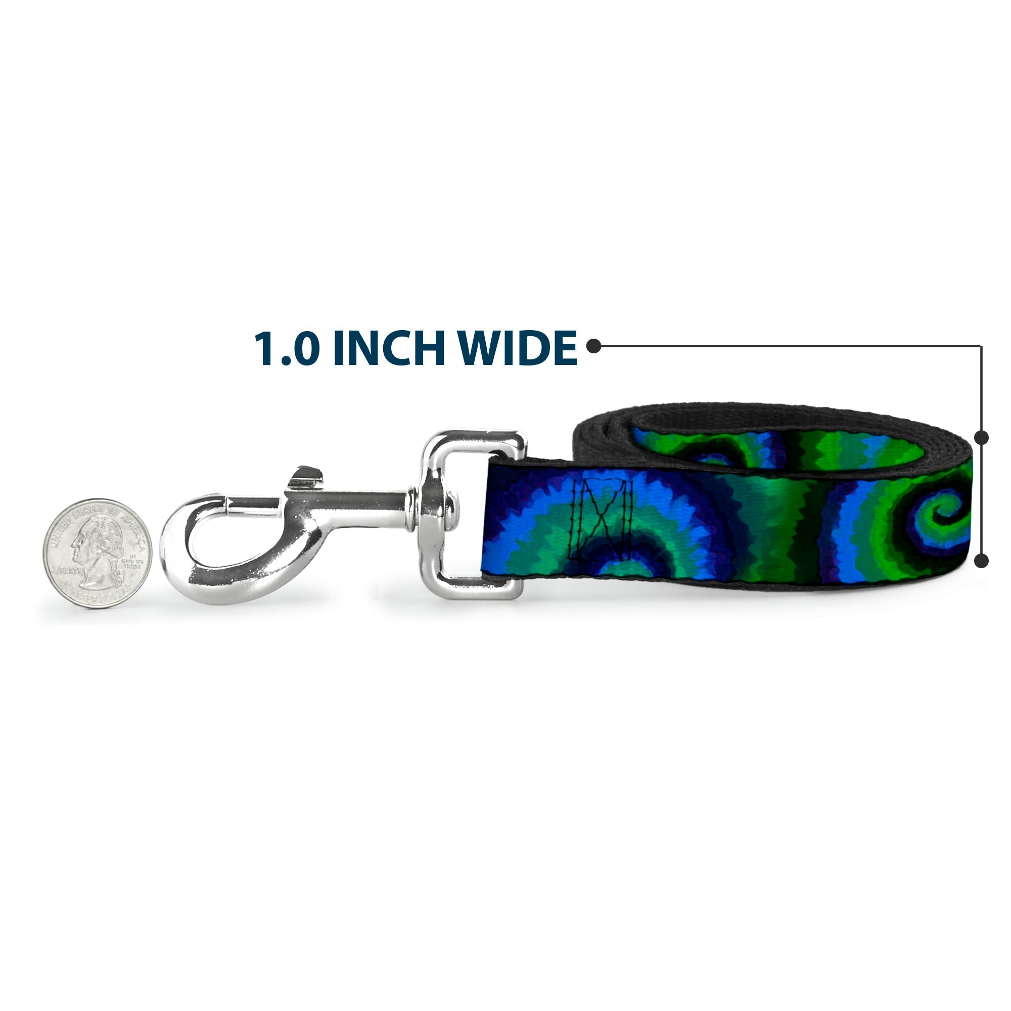 Dog Leash - Tie Dye Swirl Green/Blue/Purple