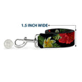 Load image into Gallery viewer, Dog Leash - Tropical Floral Collage Black/Red/Orange

