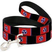 Dog Leash - Tennessee Flags/Black