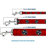 Dog Leash - Tennessee Flag Stars CLOSE-UP Distressed