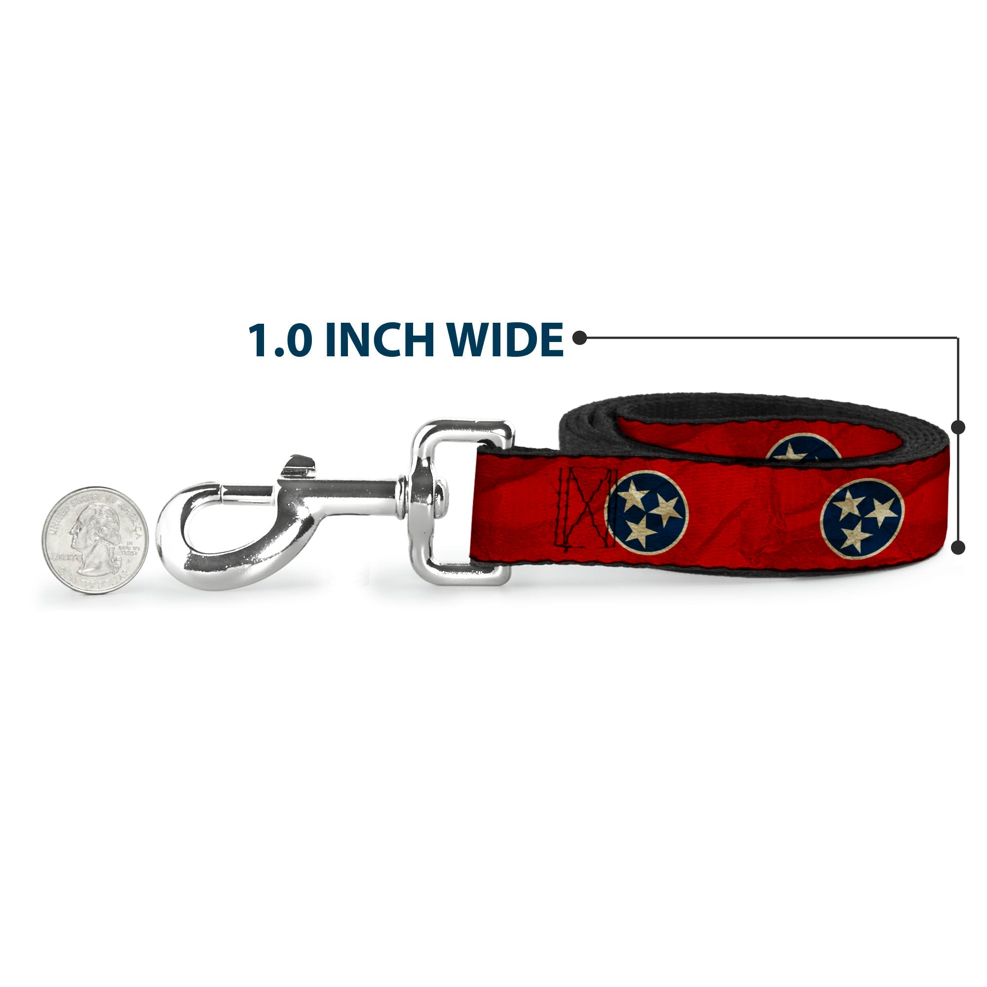 Dog Leash - Tennessee Flag Stars CLOSE-UP Distressed