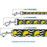 Dog Leash - Taco/Chevron Black/White