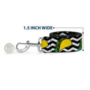 Dog Leash - Taco/Chevron Black/White
