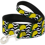 Dog Leash - Taco/Chevron Black/White