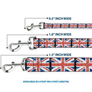 Dog Leash - United Kingdom Flags Weathered
