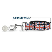 Dog Leash - United Kingdom Flags Weathered