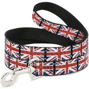 Dog Leash - United Kingdom Flags Weathered