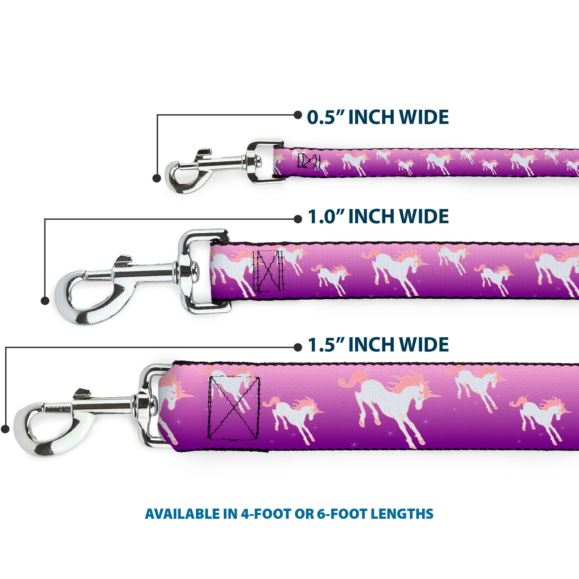 Dog Leash - Unicorn Sparkles Purple/Pink