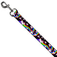 Load image into Gallery viewer, Dog Leash - Unicorns/Rainbow Swirl Black
