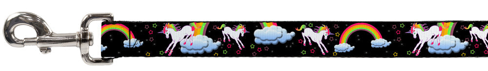 Dog Leash - Unicorns/Rainbows/Stars Black