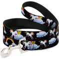 Load image into Gallery viewer, Dog Leash - Unicorns/Rainbows/Stars Black
