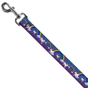Dog Leash - Unicorns/Rainbows/Stars Blue/Purple